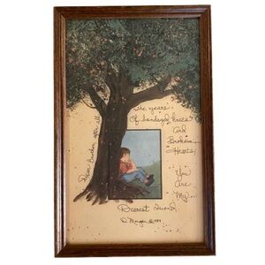 Vintage Framed Donna Morgan Print 1989 Dear Brother Sentiment Siblings Country